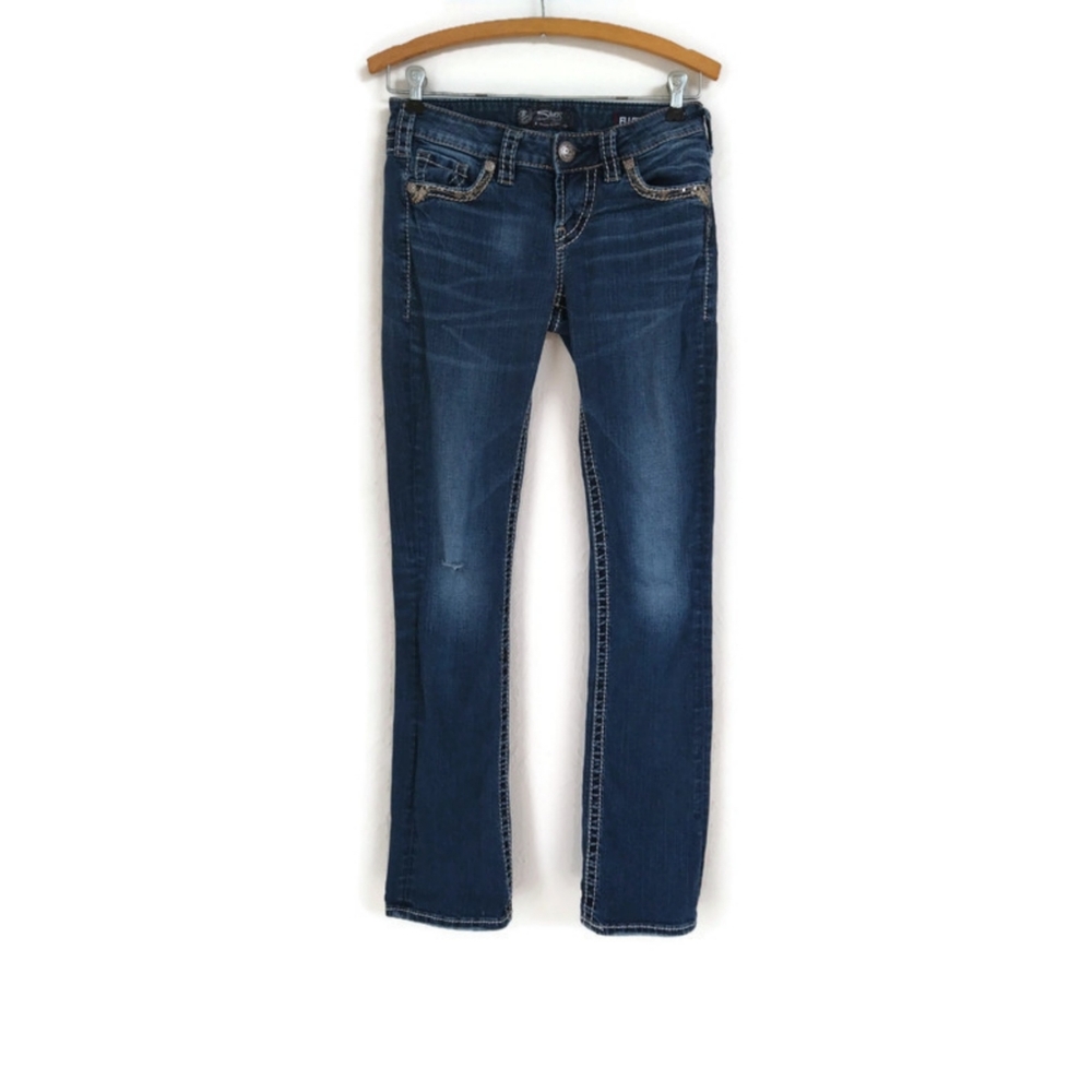 Silver Aiko Fliud Bootcut Jeans.